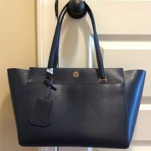 NWT Tory Burch Navy Small Parker Tote